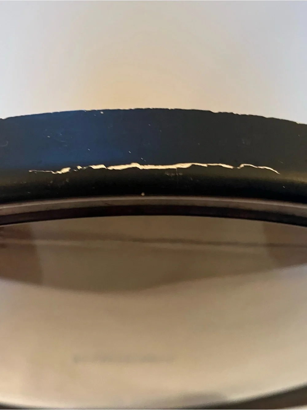 Antique Vintage Wood Oval Hanging Frame Picture Glass Convex Bubble 14.5 x 17.75